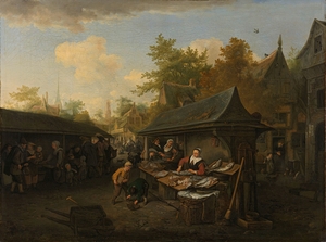 Fish Market [1683] by Cornelis Dusart [1660–1704]